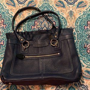 Blue Genuine Leather Coach Purse Penelope